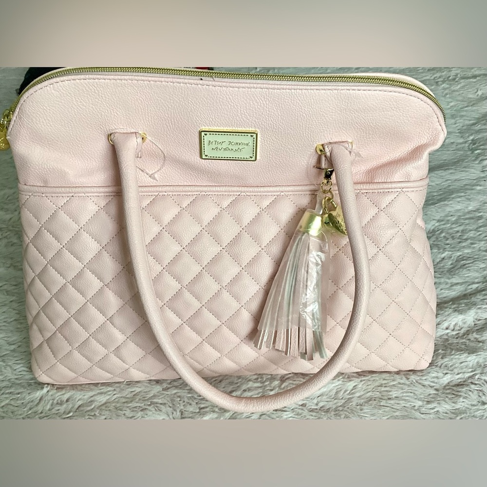 Betsey Johnson Quilted Dome Handbag Blush NWT